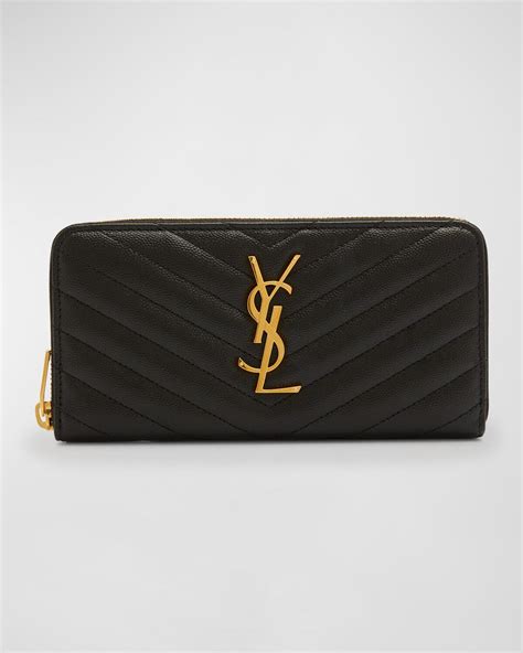 ysl monogram grain de poudre zip wallet|ysl monogram large zip.